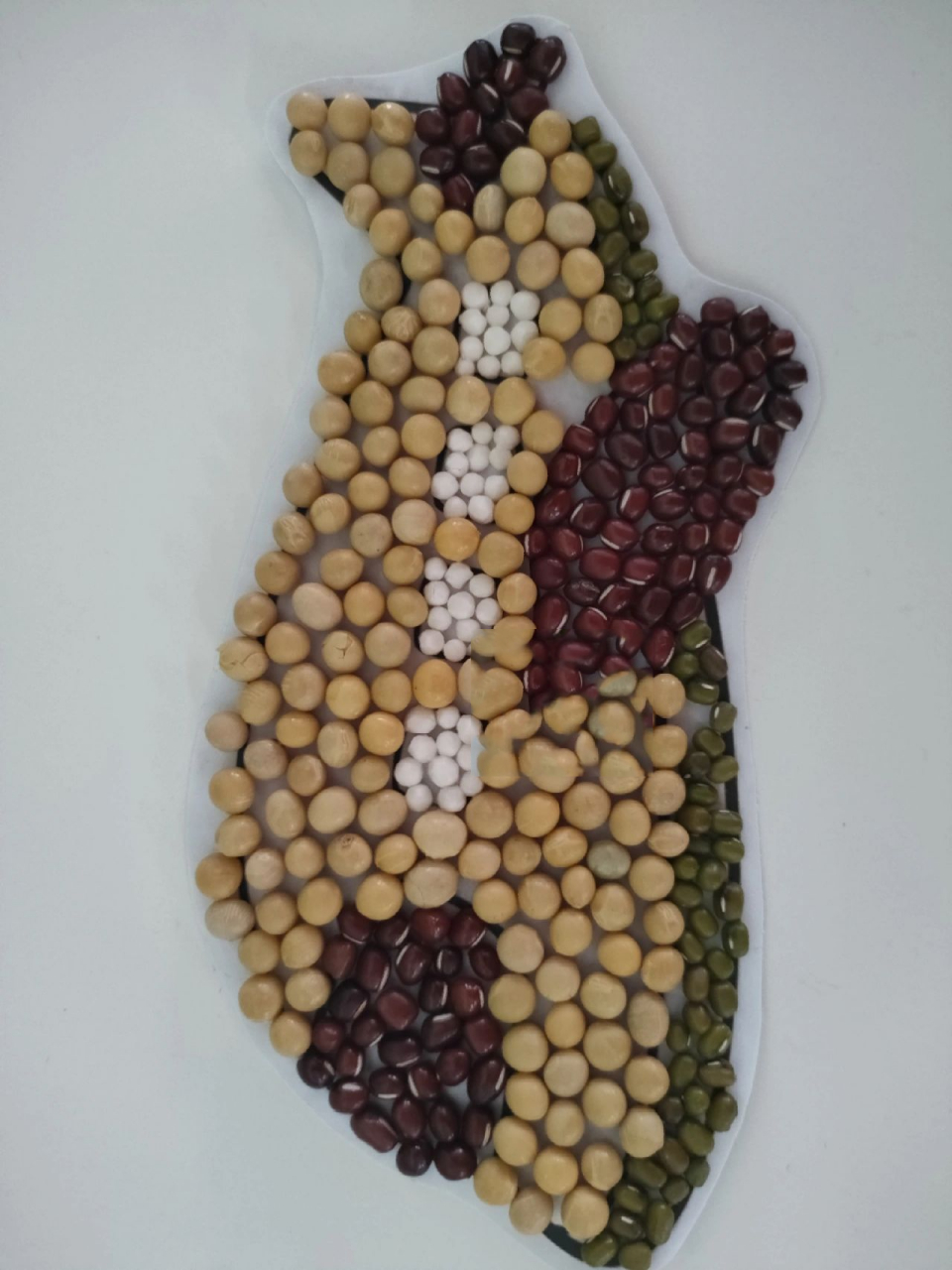 创意的种子粘贴画 简单有创意的种子粘贴画|||胶枪,硬卡纸,黄豆,绿豆