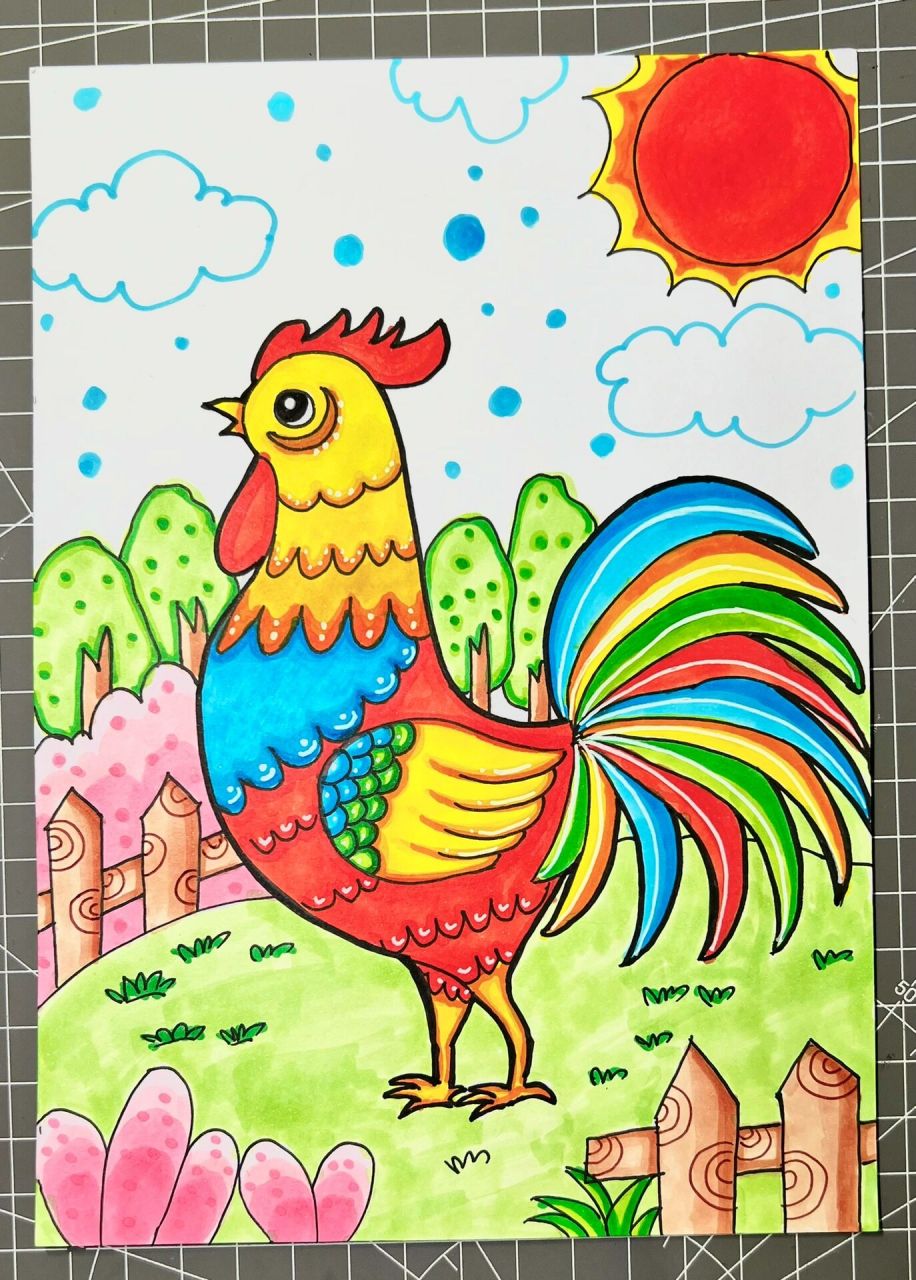 马克笔/花公鸡 上色用的是touchmark 马克笔