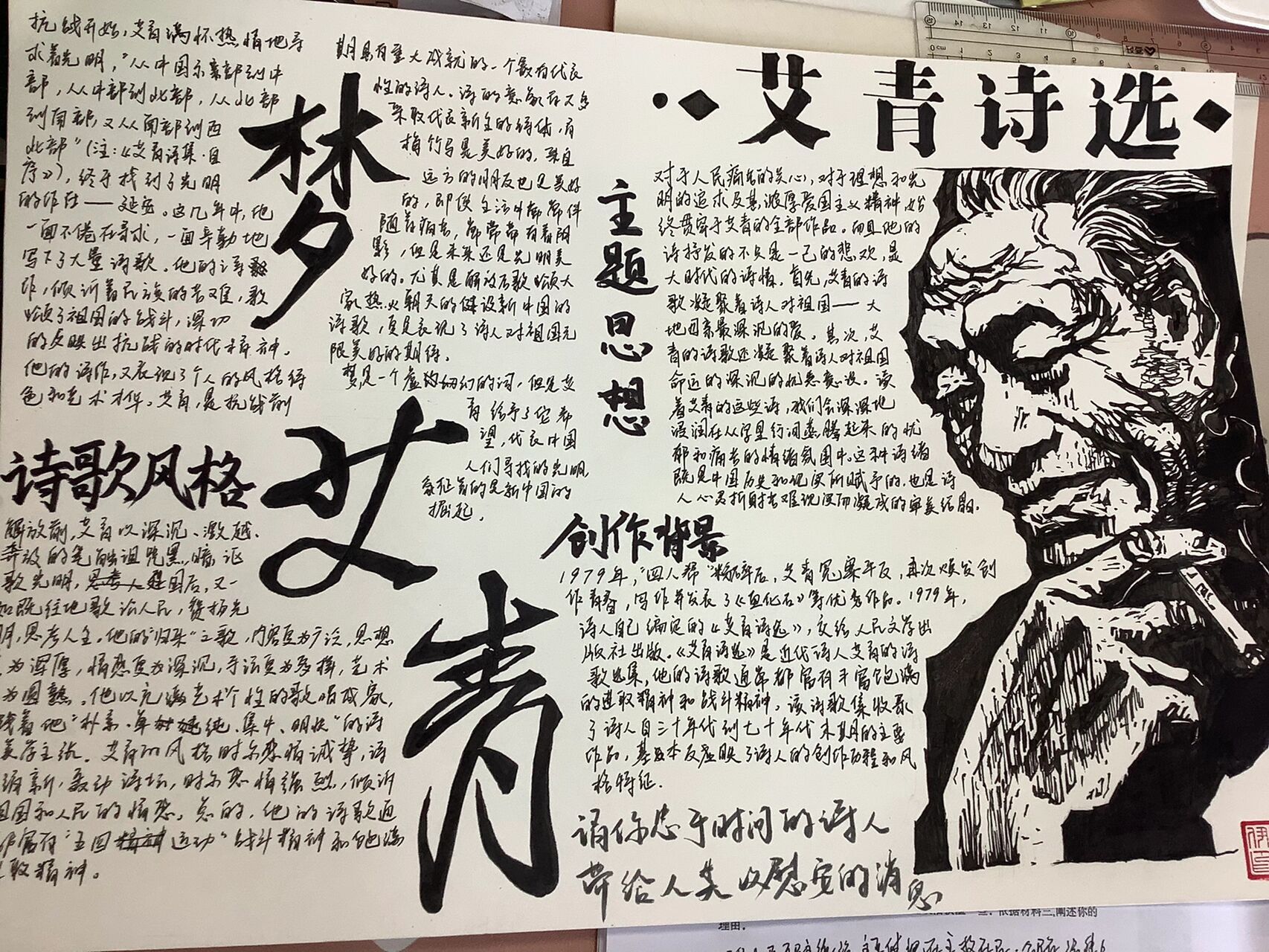 《艾青诗选》手抄报