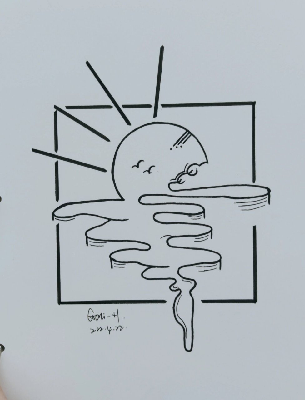 22日出黑白简笔画】创意线描针管笔手绘 没有经济基础的恋爱, 用不着