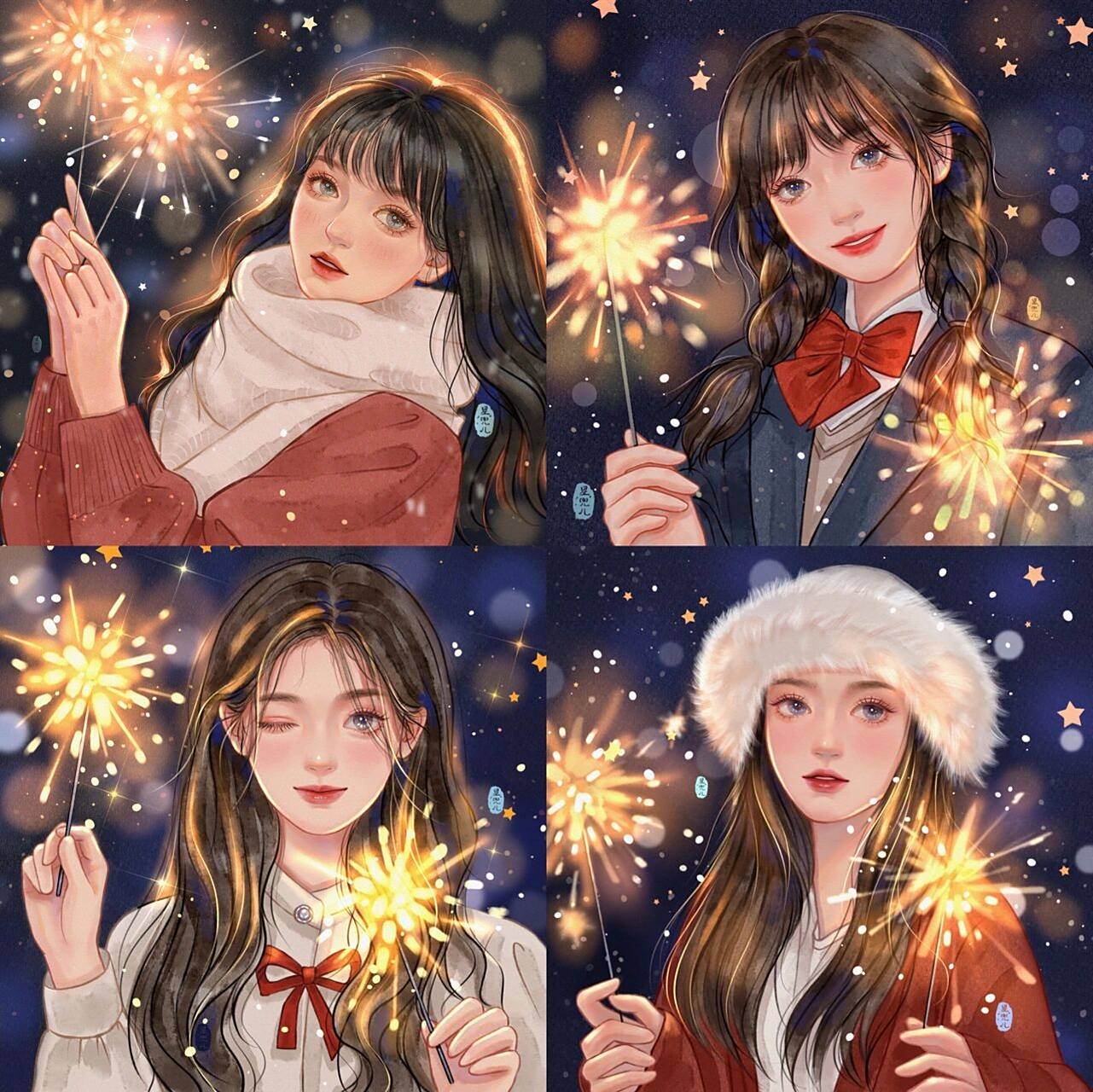 新年闺蜜头像79烟花棒头像79仙女棒谁拍谁好看 又完成了一个系列