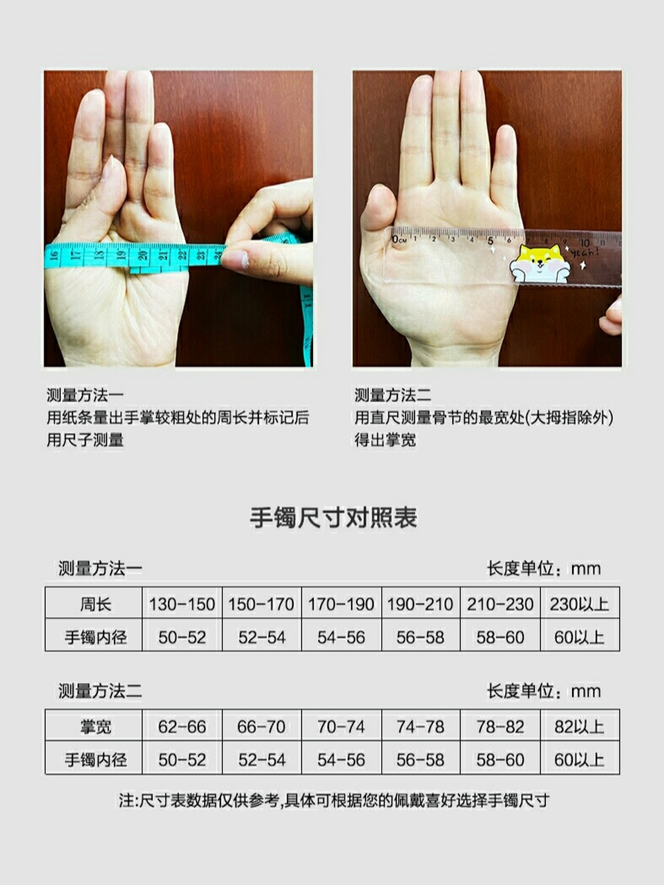 第一次入手手镯不太清楚自己戴多大的圈口,也不方便去专柜试,这个