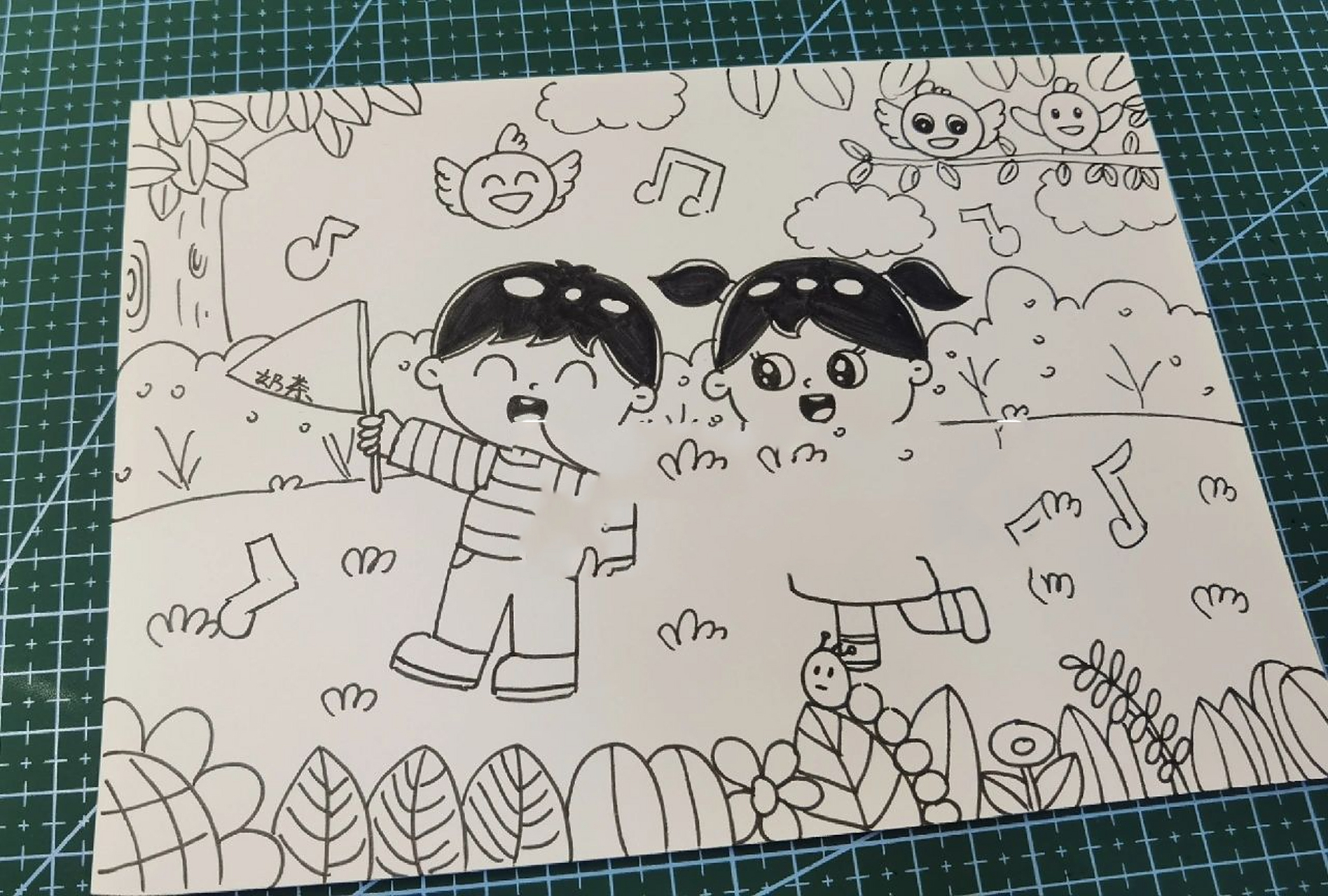 主题画《动物园》《春游》 适用于春游,秋游,春天来了,一起去郊游