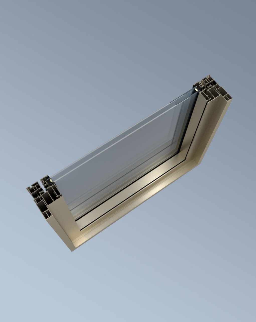 门窗型材结构细节图 航空级硅镁铝合金 欧标多腔体断桥型材结构 德国