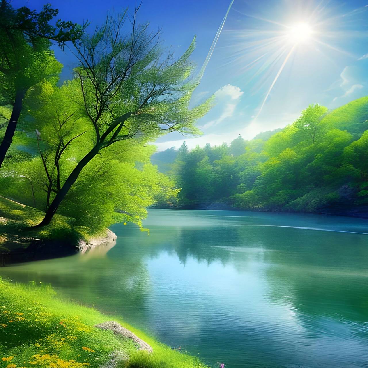 湖水绿色大自然记录分享