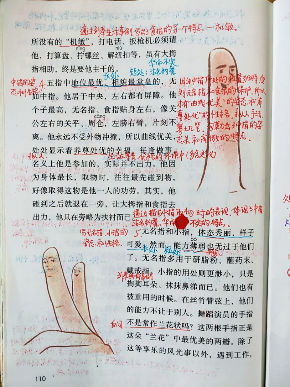 本 部编语文五年级下册22《手指》课文笔记.