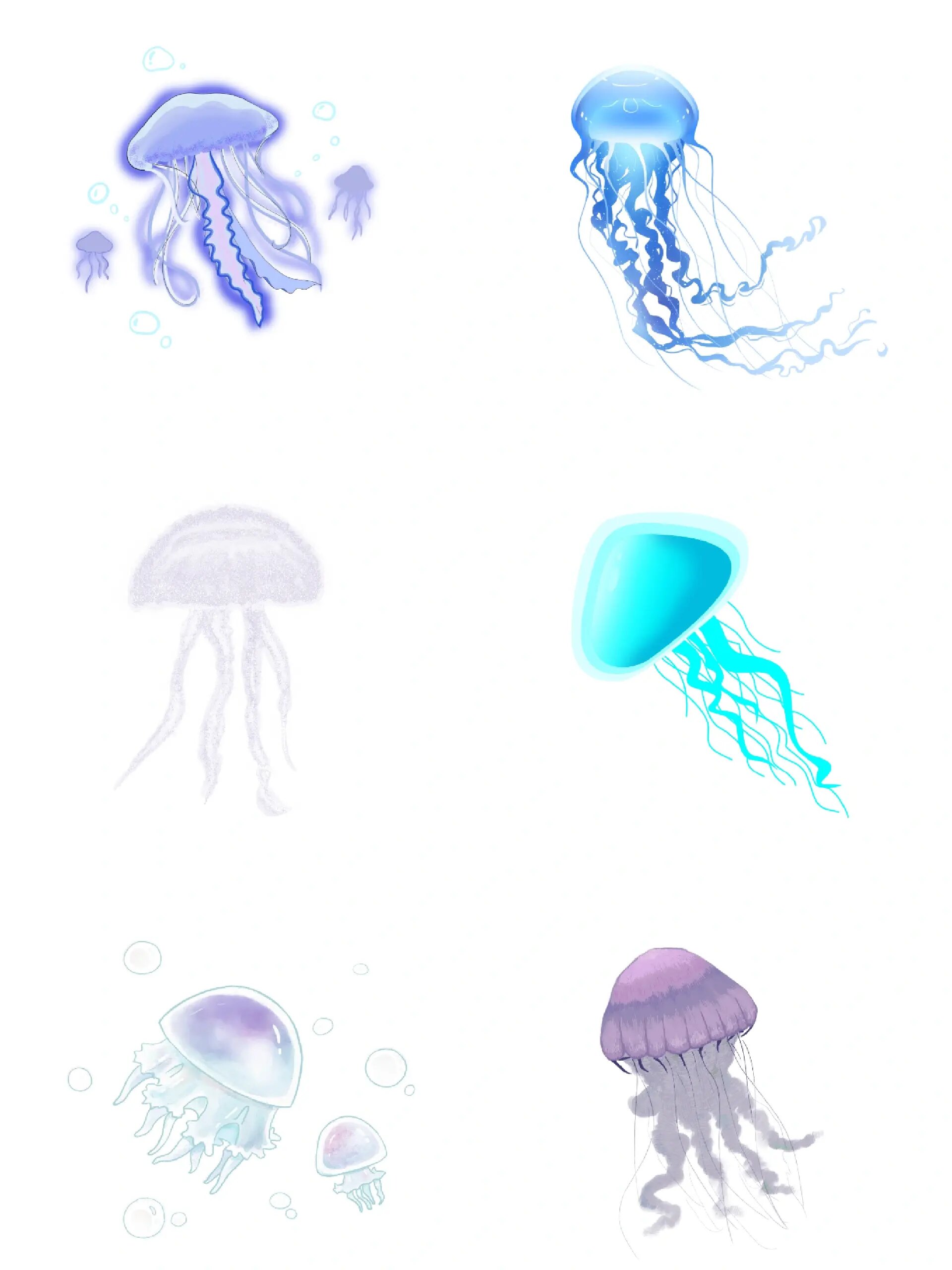 海洋生物|梦幻的水母免抠素材9696