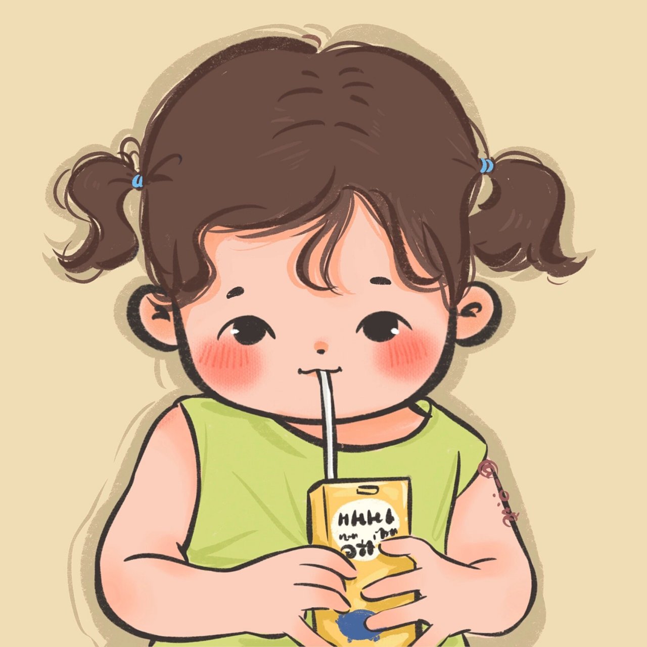 更新|插画手绘可爱女头萌娃头像 更新… 可做个人头像 个人壁纸 自取