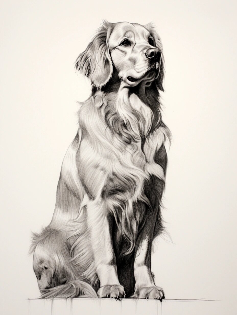 素描,我最喜欢的大金毛