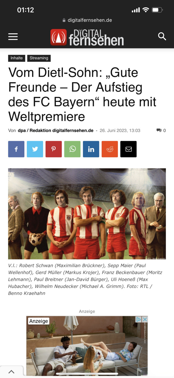 【拜仁电视剧开播】 由德国电视台rtl筹拍的六集电视剧《好朋友,拜仁