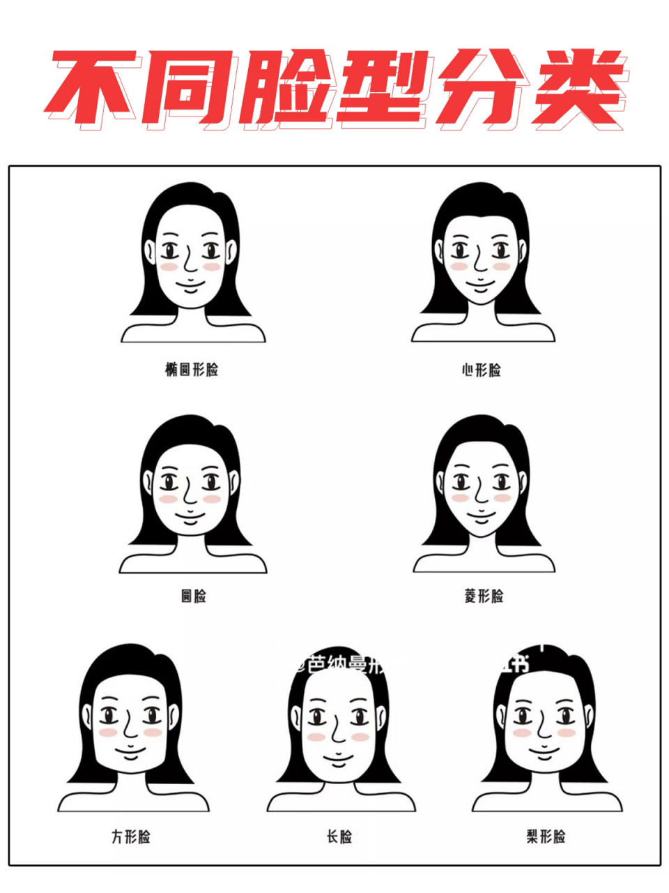女生脸型分类图图片
