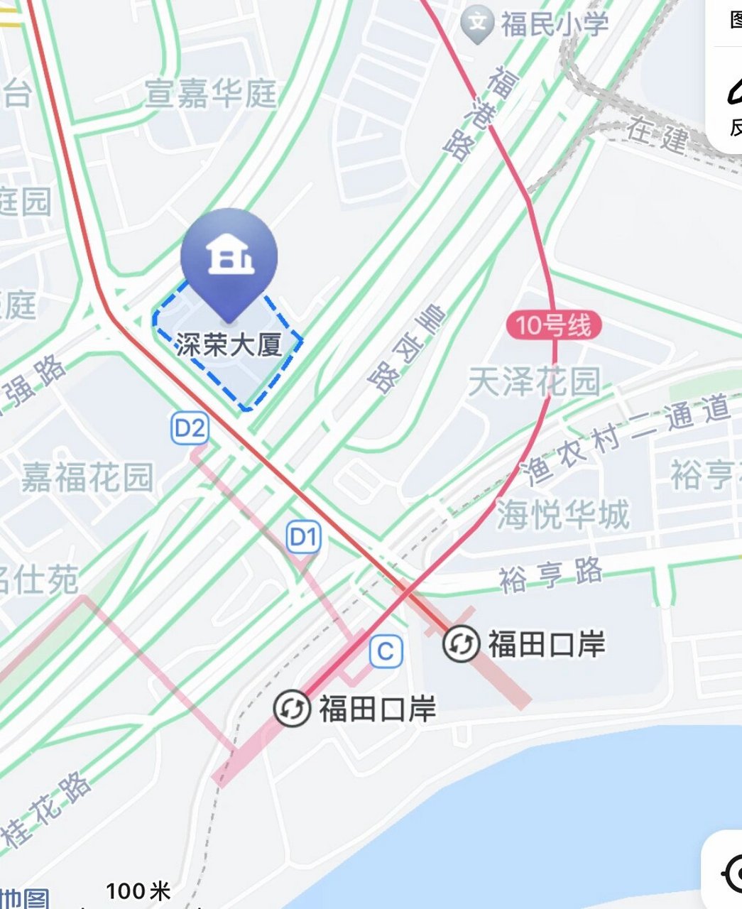 深圳福田口岸地图图片