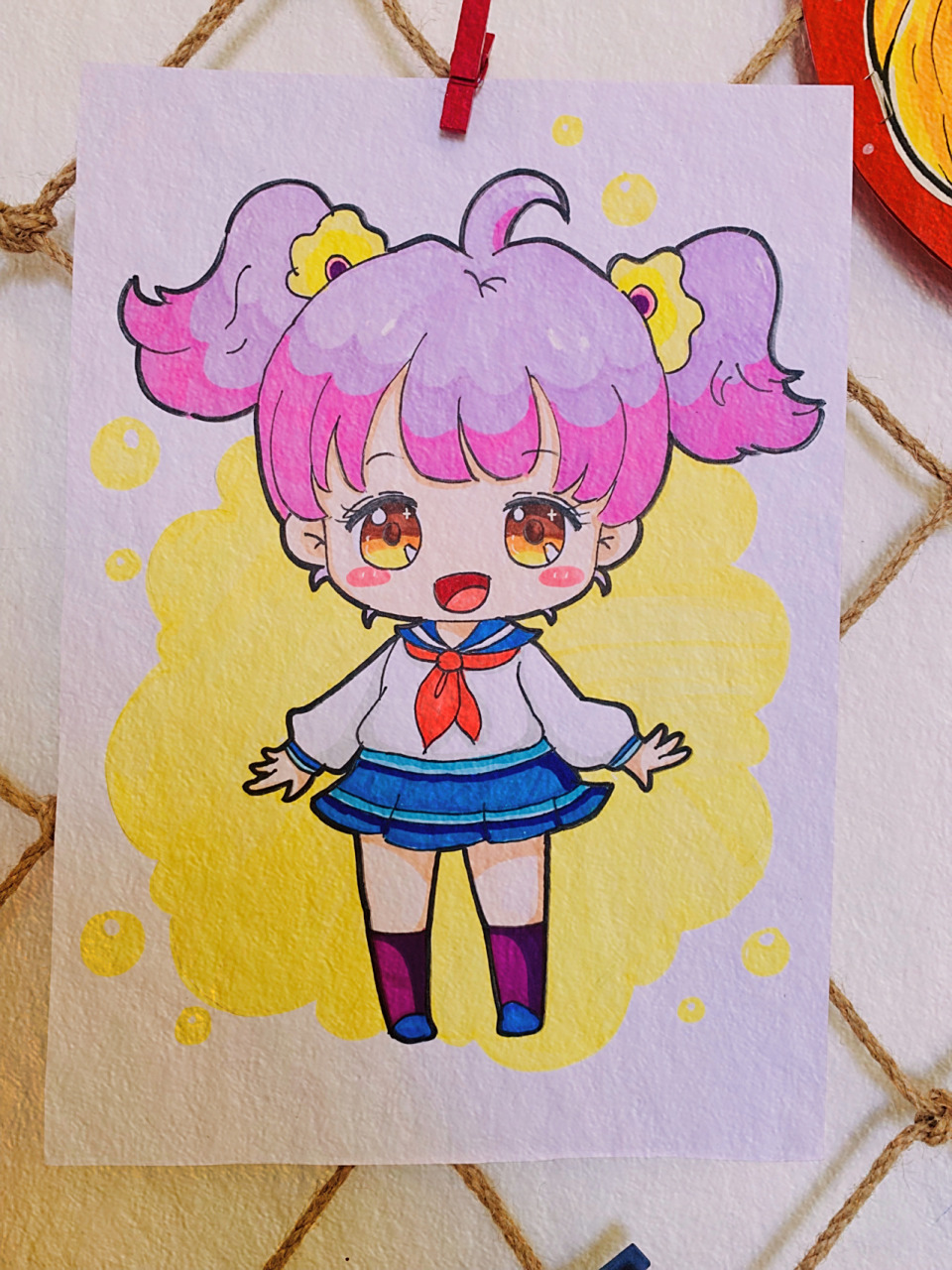 【q版动漫】零基础人物示范 今天给小朋友们示范的q版人物动态练习 画