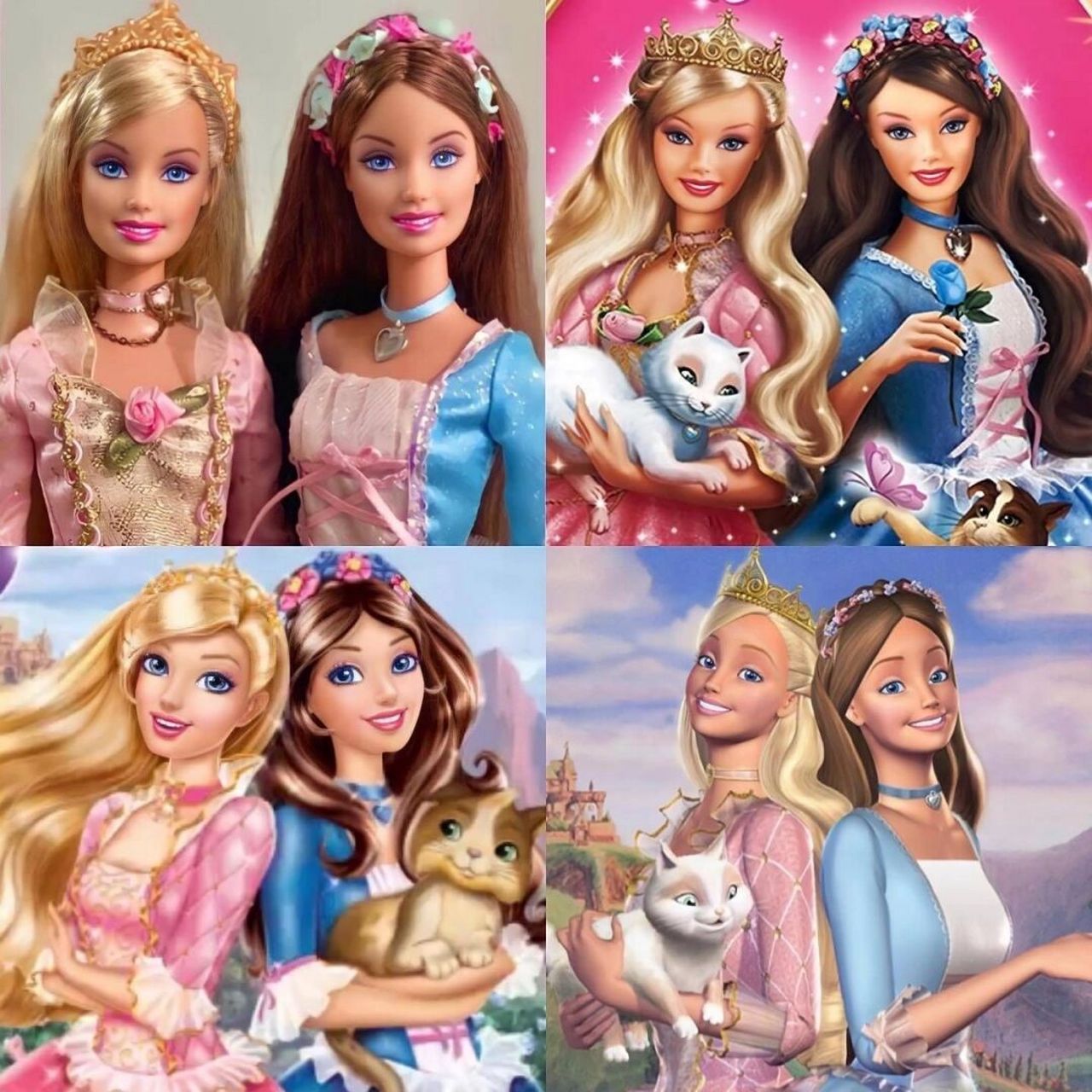 芭比之真假公主电影款娃娃与电影海报对比图 96barbie as the