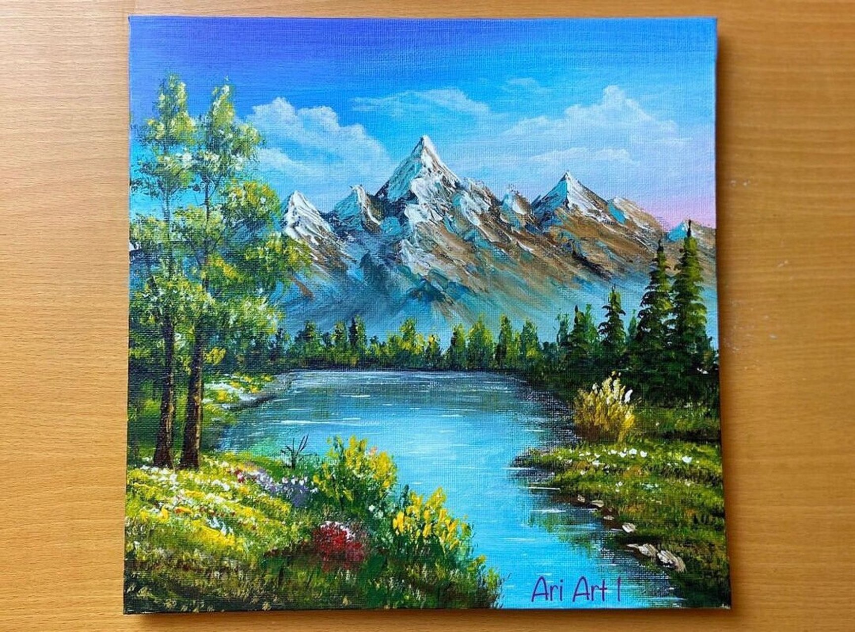 适合日常临摹的丙烯水粉颜料风景画