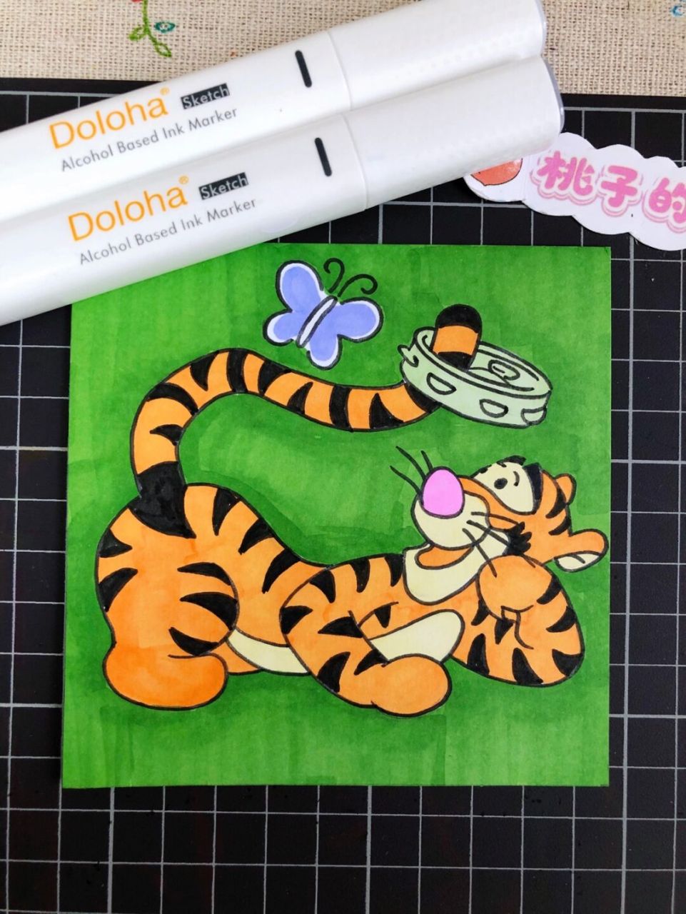 第157幅|跳跳虎马克笔画,简笔画.附步骤图.