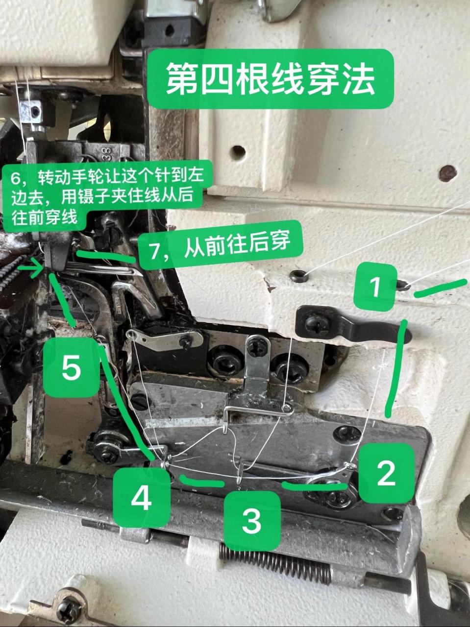 拷边机穿线图 图解图片