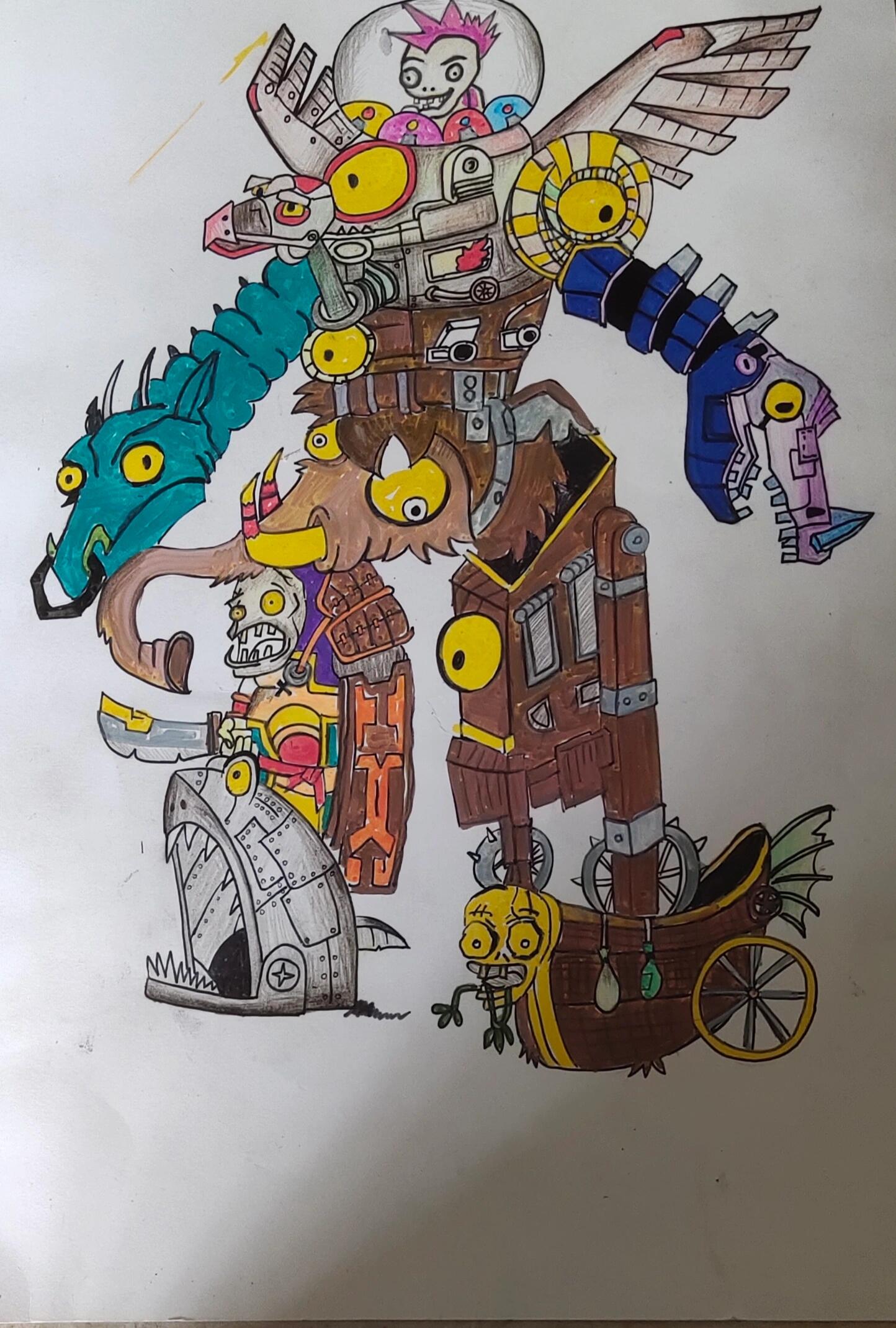 植物大战僵尸合体机甲的画