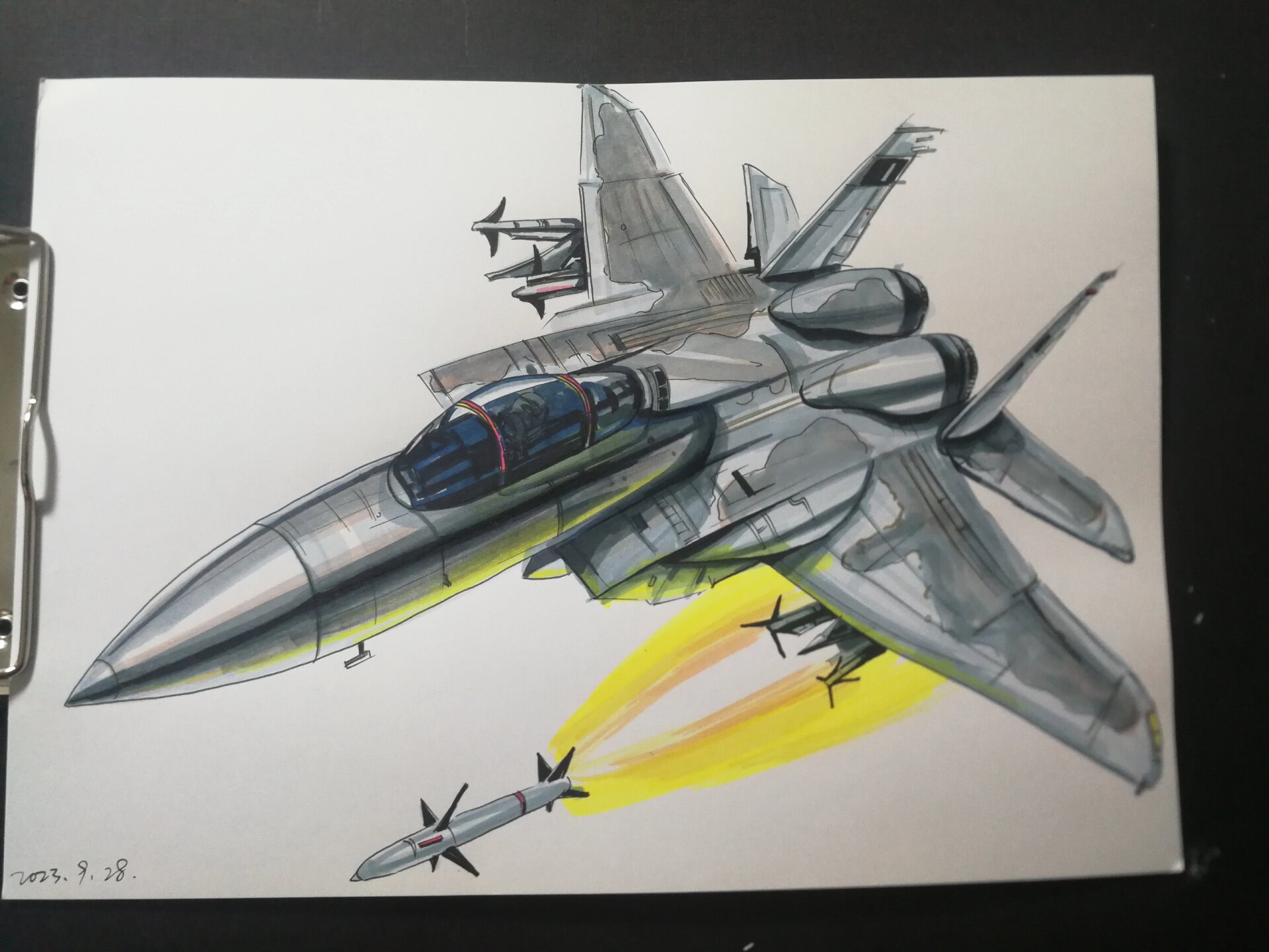 f-15战斗机手绘步骤图