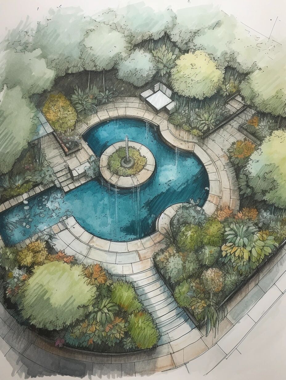 庭院花园喷泉设计案例分享