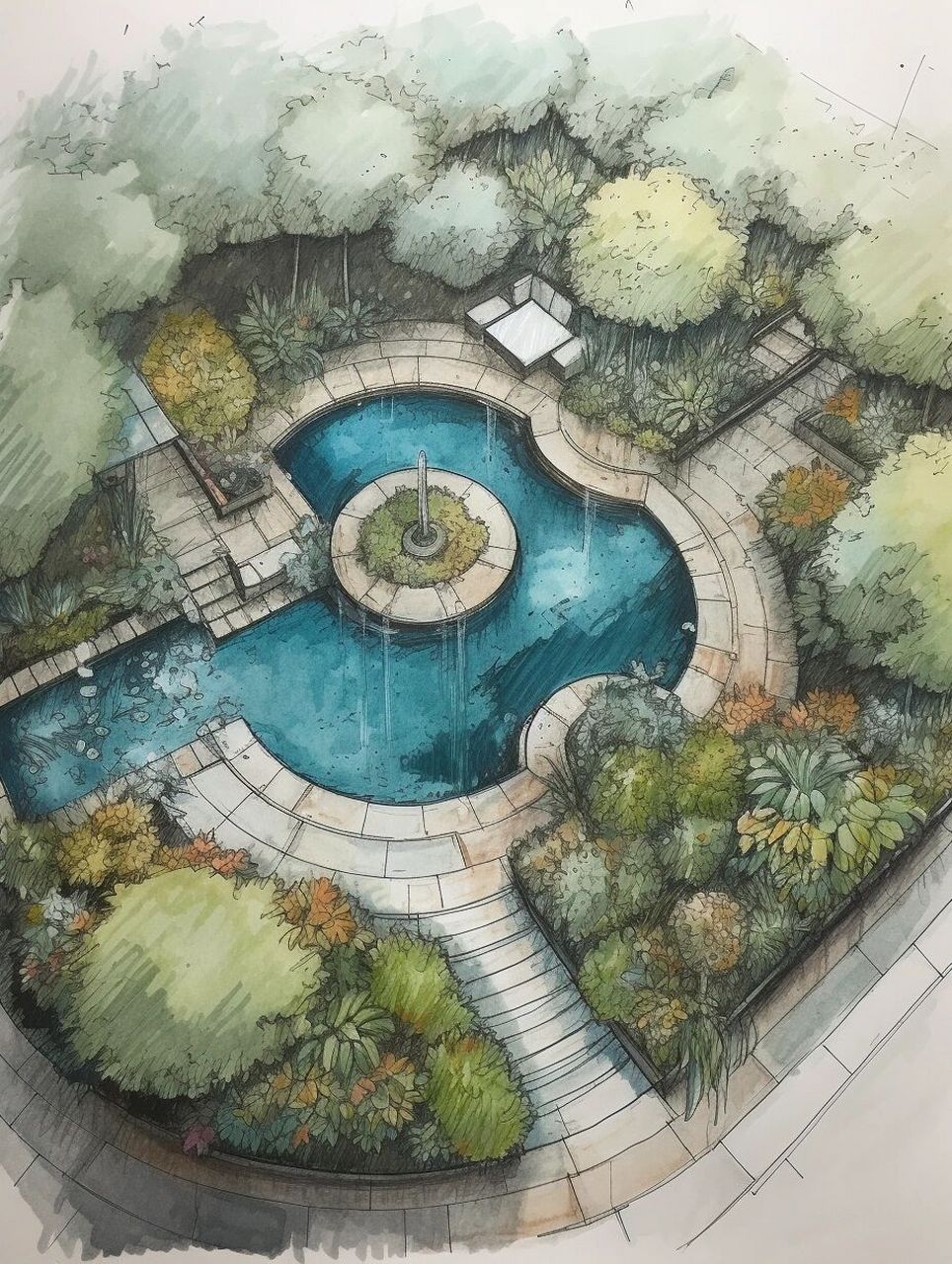 庭院花园喷泉设计案例分享               学习加群