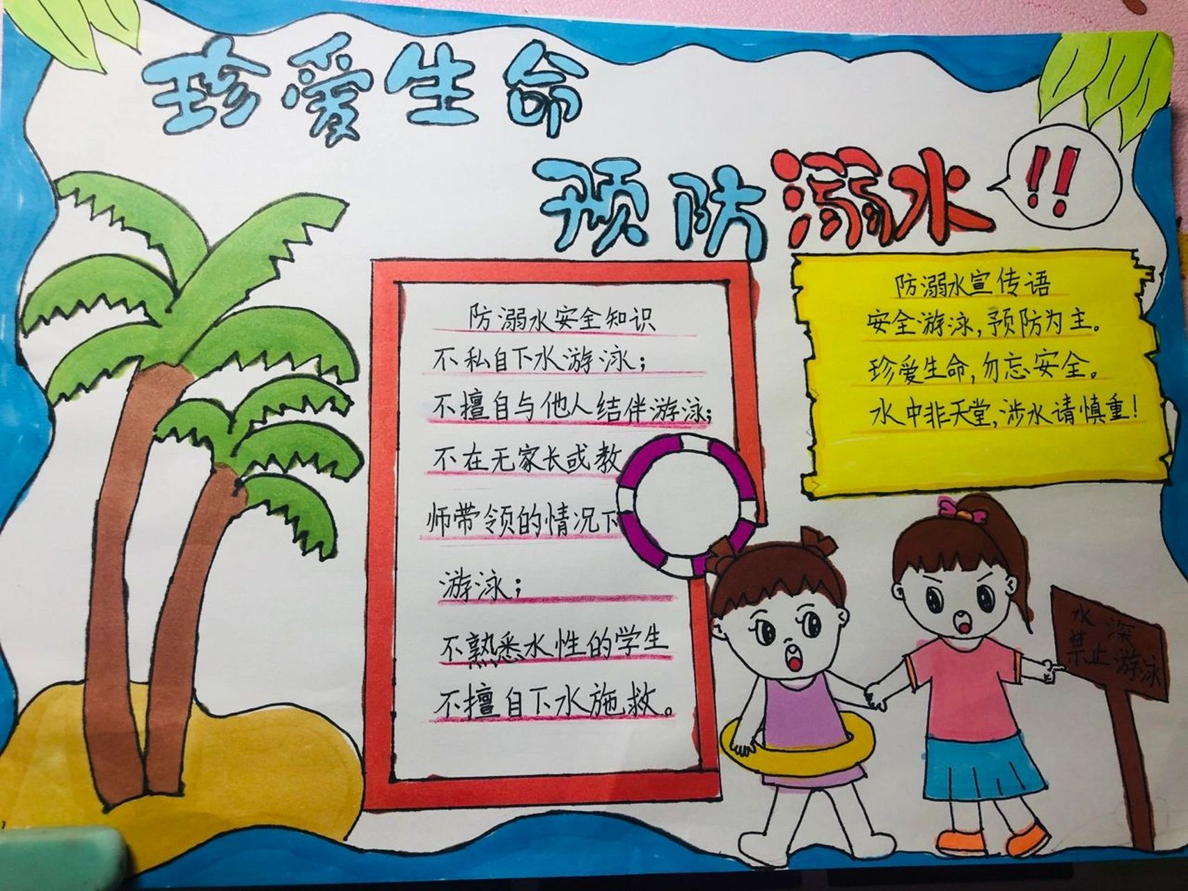 防溺水手抄报
