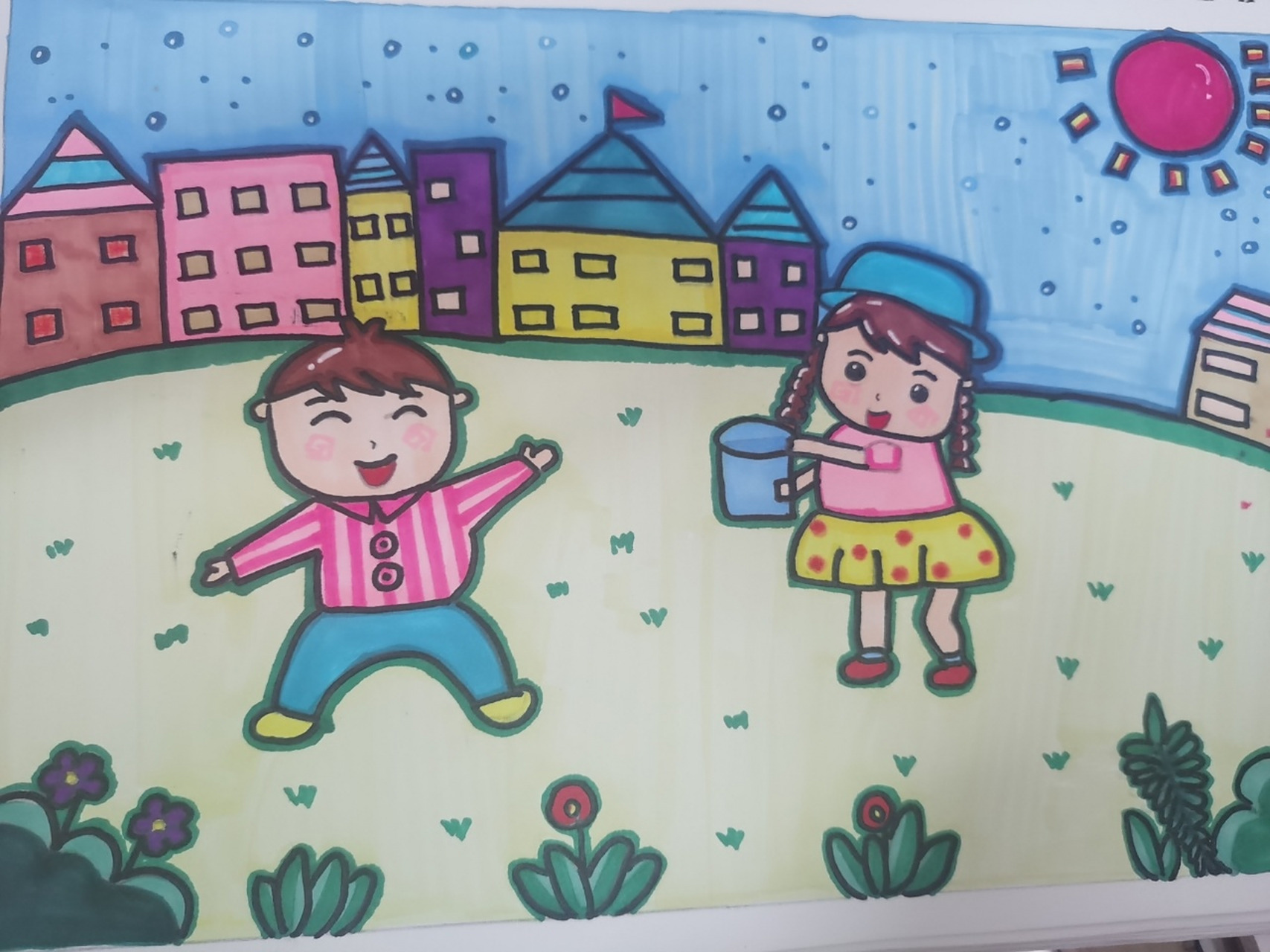 幼儿园50幅主题画《幼儿园里趣事多》