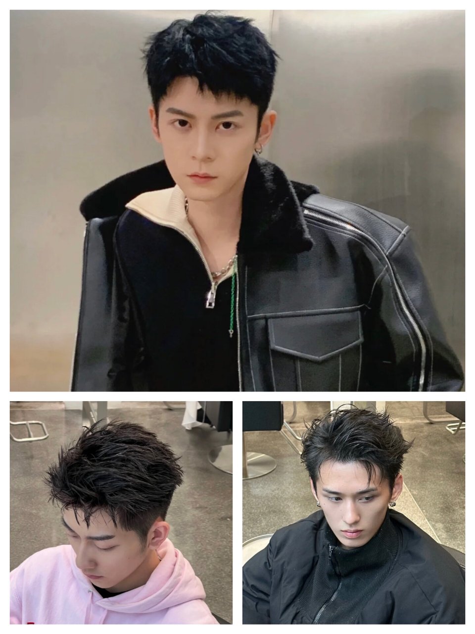 年火爆全网的钢夹烫痞帅暖男渣渣男必备 湿感凌乱侧背  凌乱盐系发型