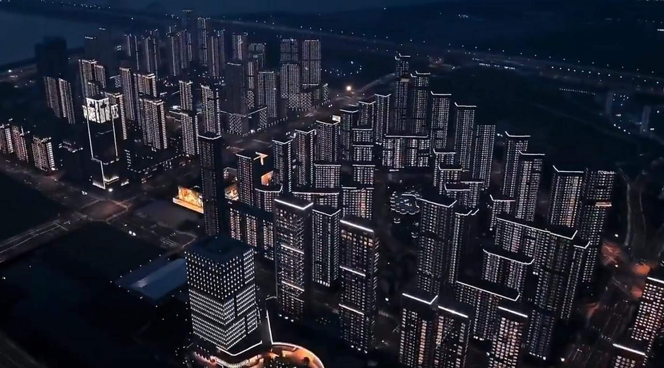 近日,杭州亚运村全体亮灯流光溢彩,分外夺目.