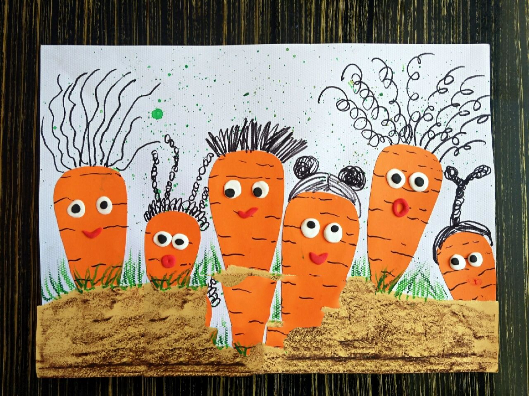 《胡萝卜的新发型》幼儿创意画4-6岁 我们今天学习的是《胡萝卜的新