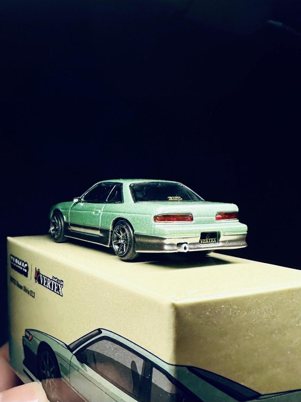 tarmacworks tw 日产 s13 silvia 头文字d池谷学长座驾,青绿色和银色