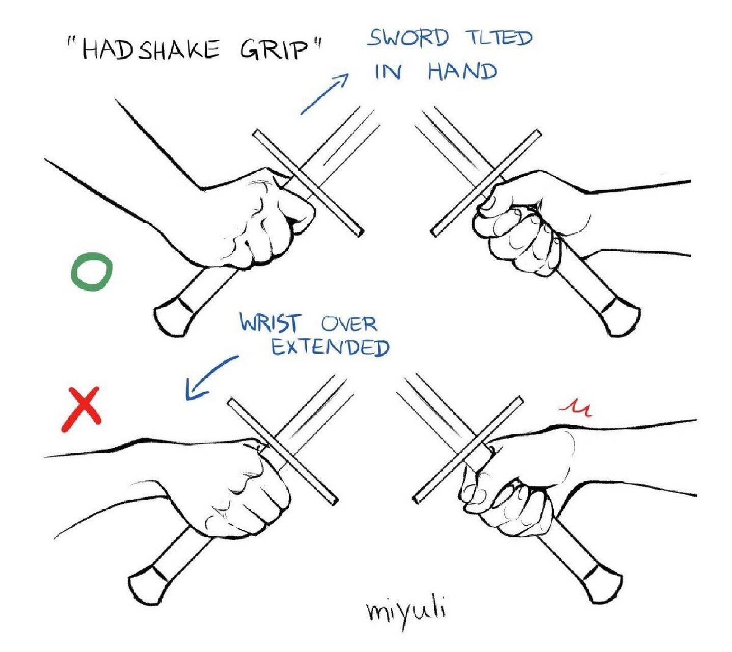 单手握剑手势画法图片