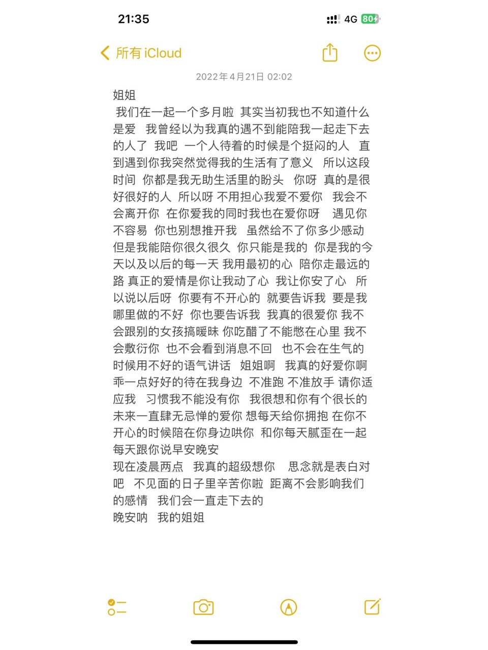 给女朋友的小作文