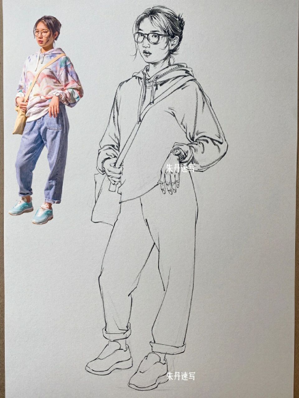 单人站姿人物速写九图步骤图来啦 单人速写作画步骤,快收藏起来!