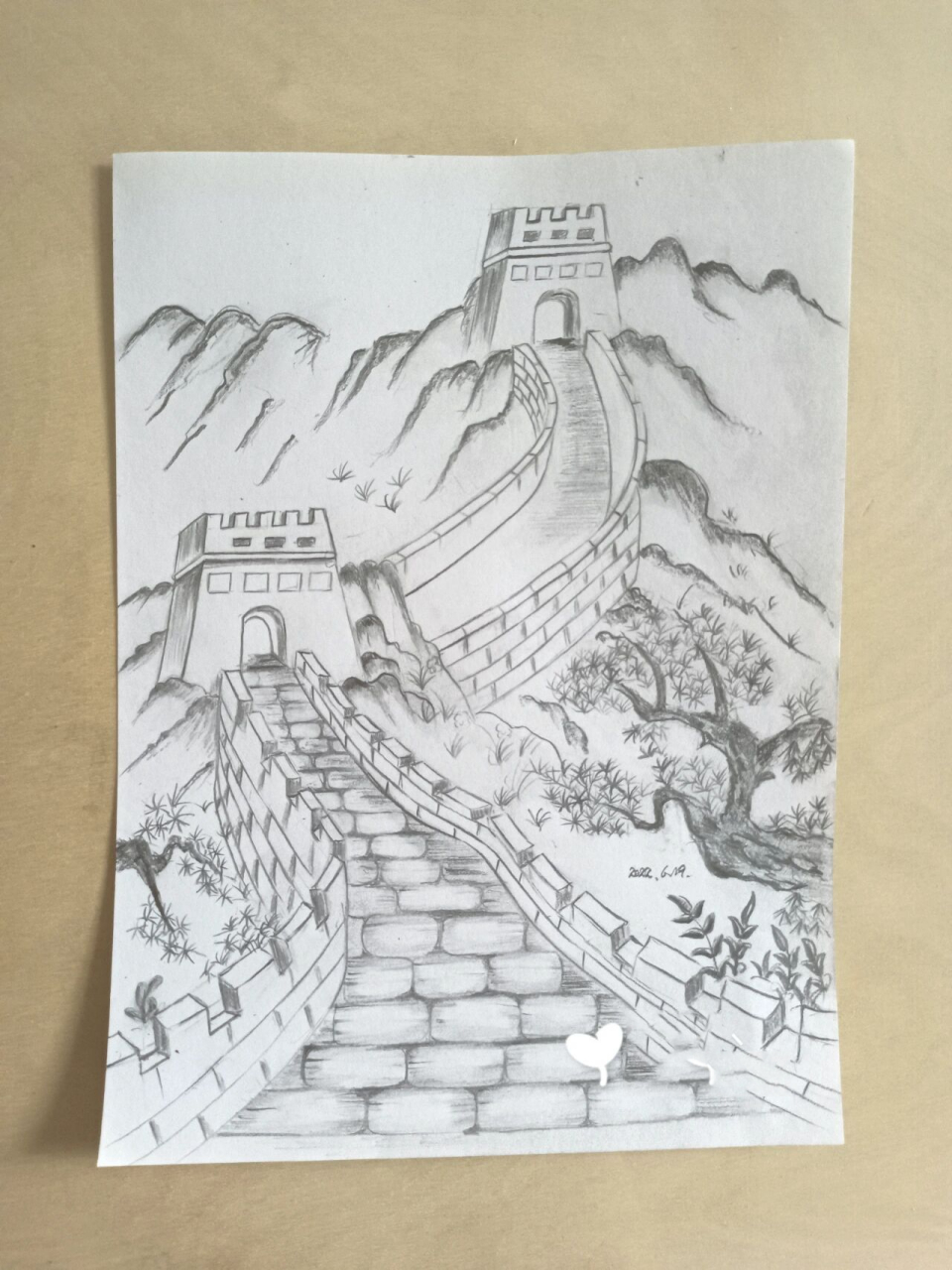 #铅笔——长城 #"不到长城非好汉,屈指行程##"