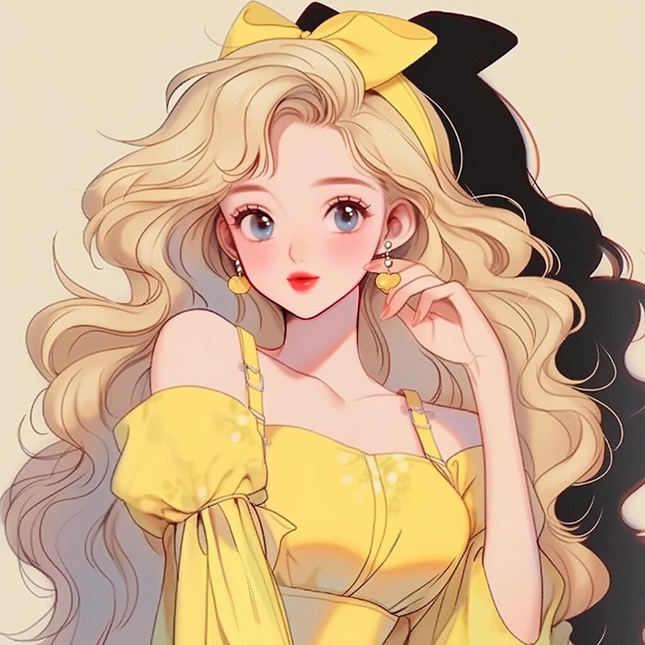 动漫气质美女头像/黄色系 青春气质有活力的头像939393