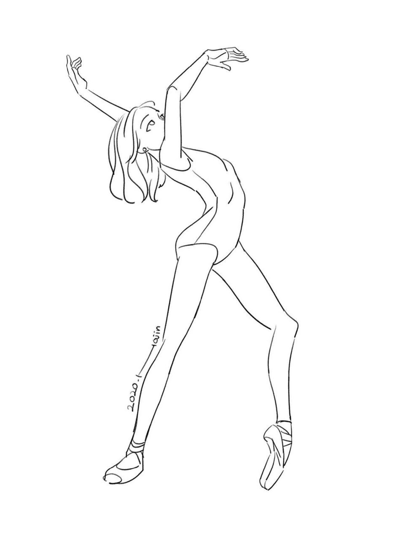 芭蕾舞者的优雅人体动态绘画素材参考来啦! 作品来自画师:leehojin