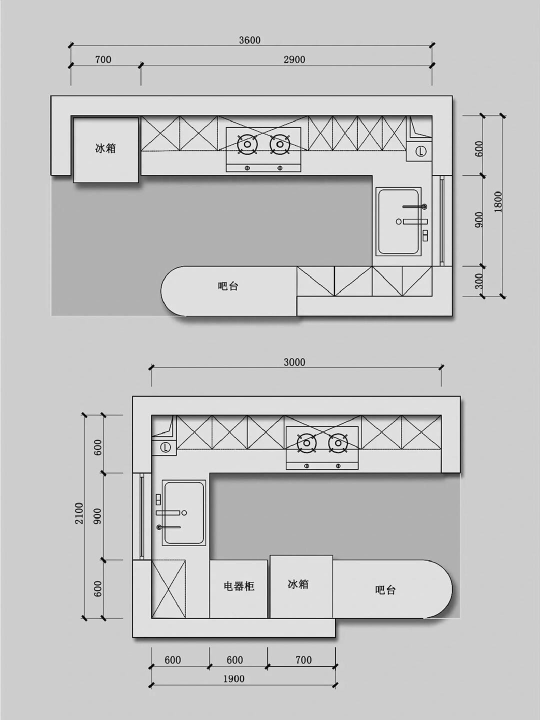 32款厨房通用布局设计附详细尺寸