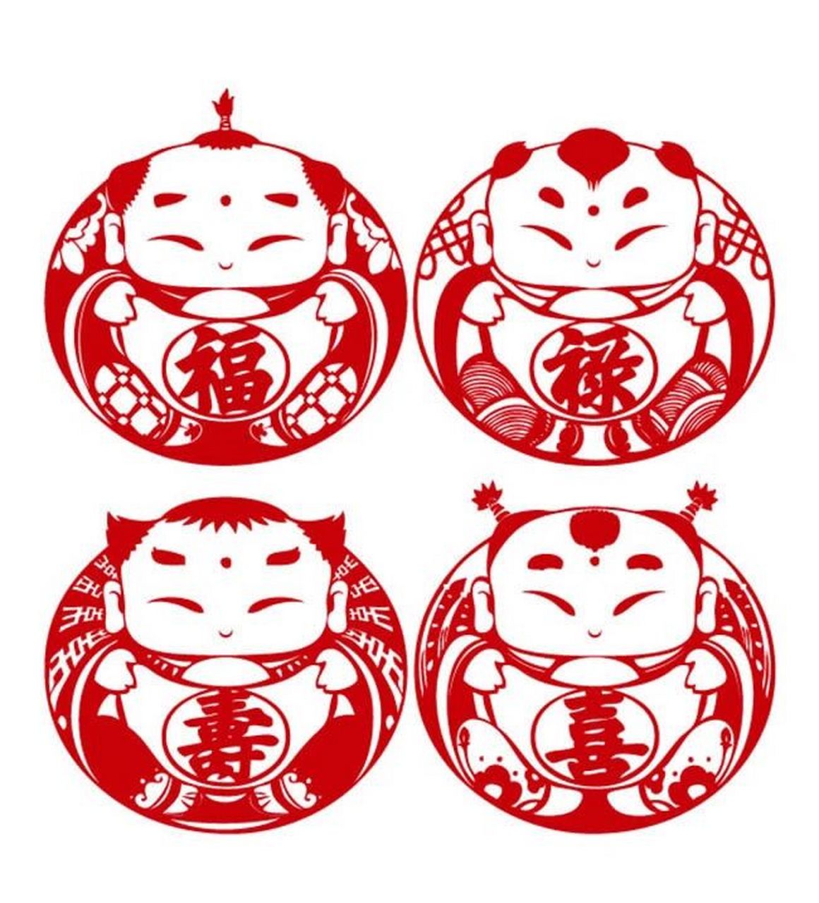 380传统福娃民俗文化剪纸中国风免费分享 380传统福娃民俗文化剪纸