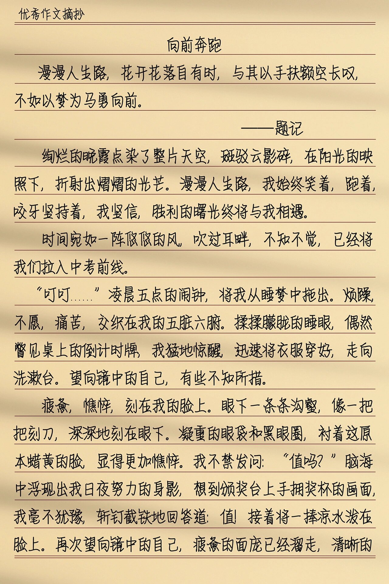 700字优秀作文《向前奔跑》