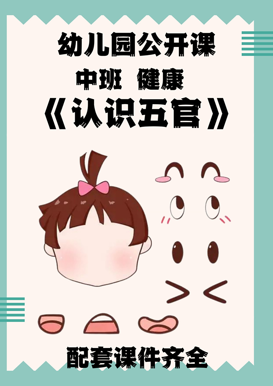 《认识我的五官》中班健康幼儿园课件教案03 中班健康领域《认识