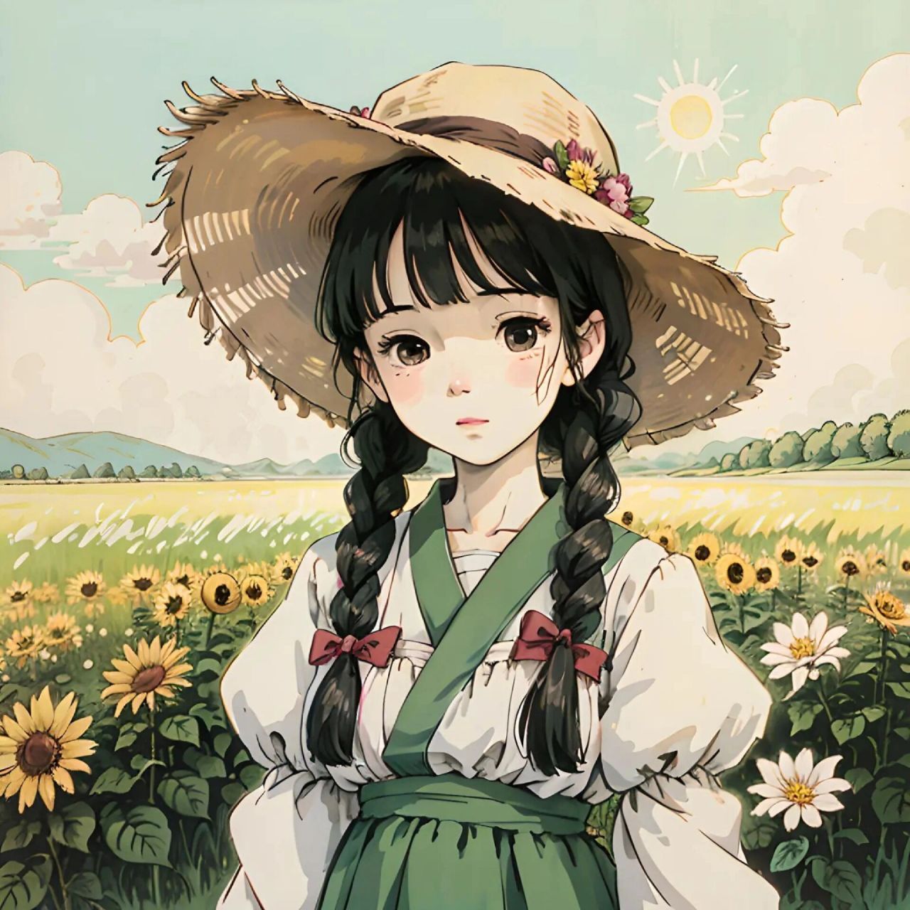 向日葵女孩‖治愈系动漫头像