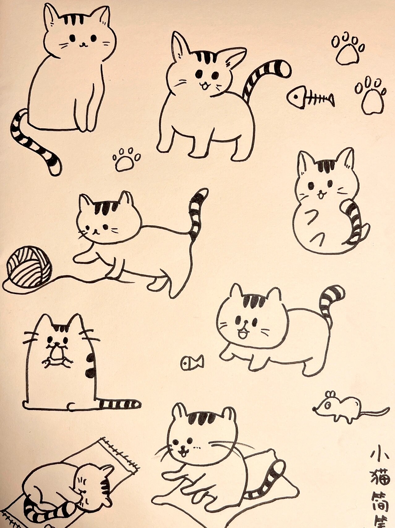 小猫咪简笔画92