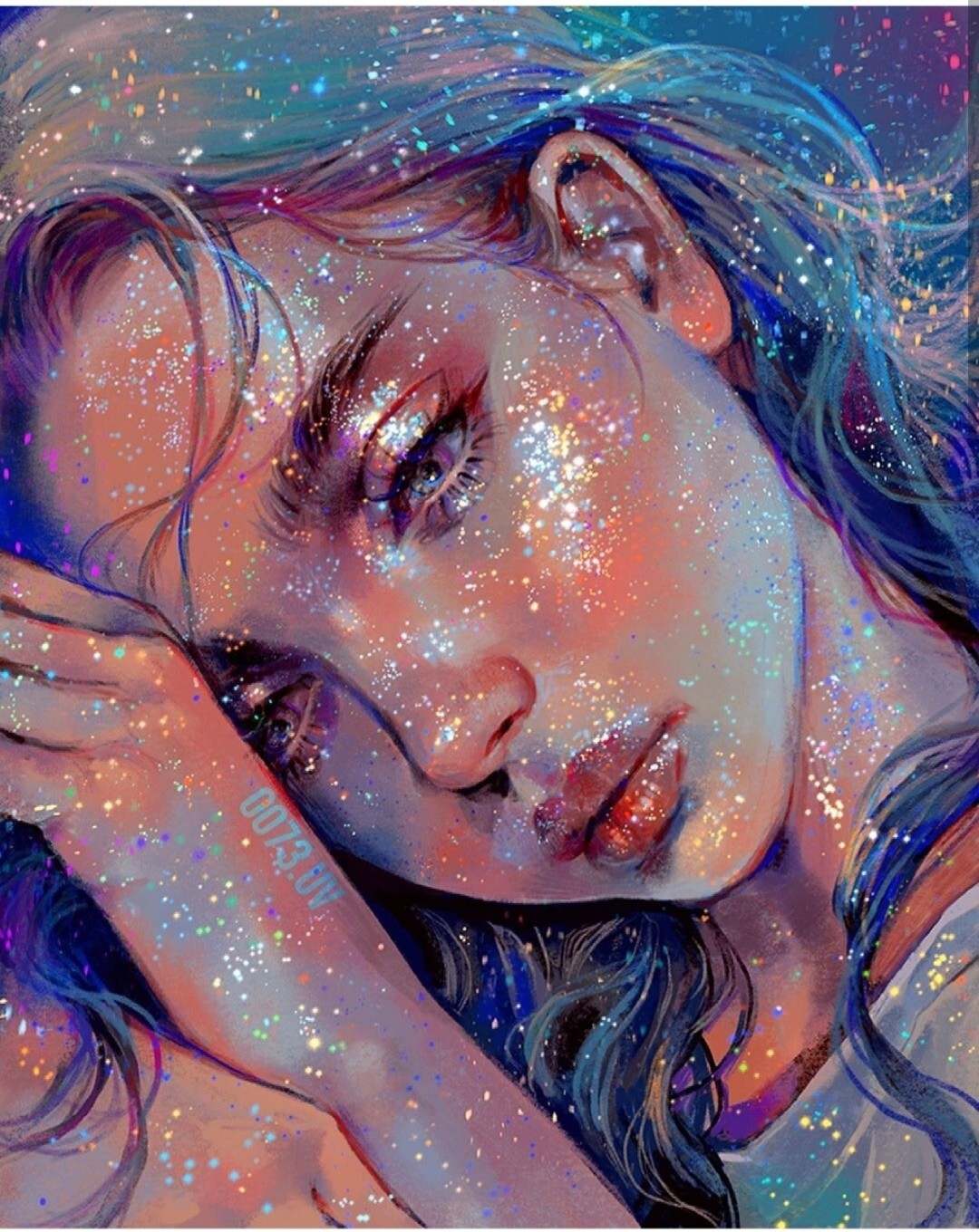 你的目光里有浩瀚星辰 超级超级喜欢的一个ins插画师