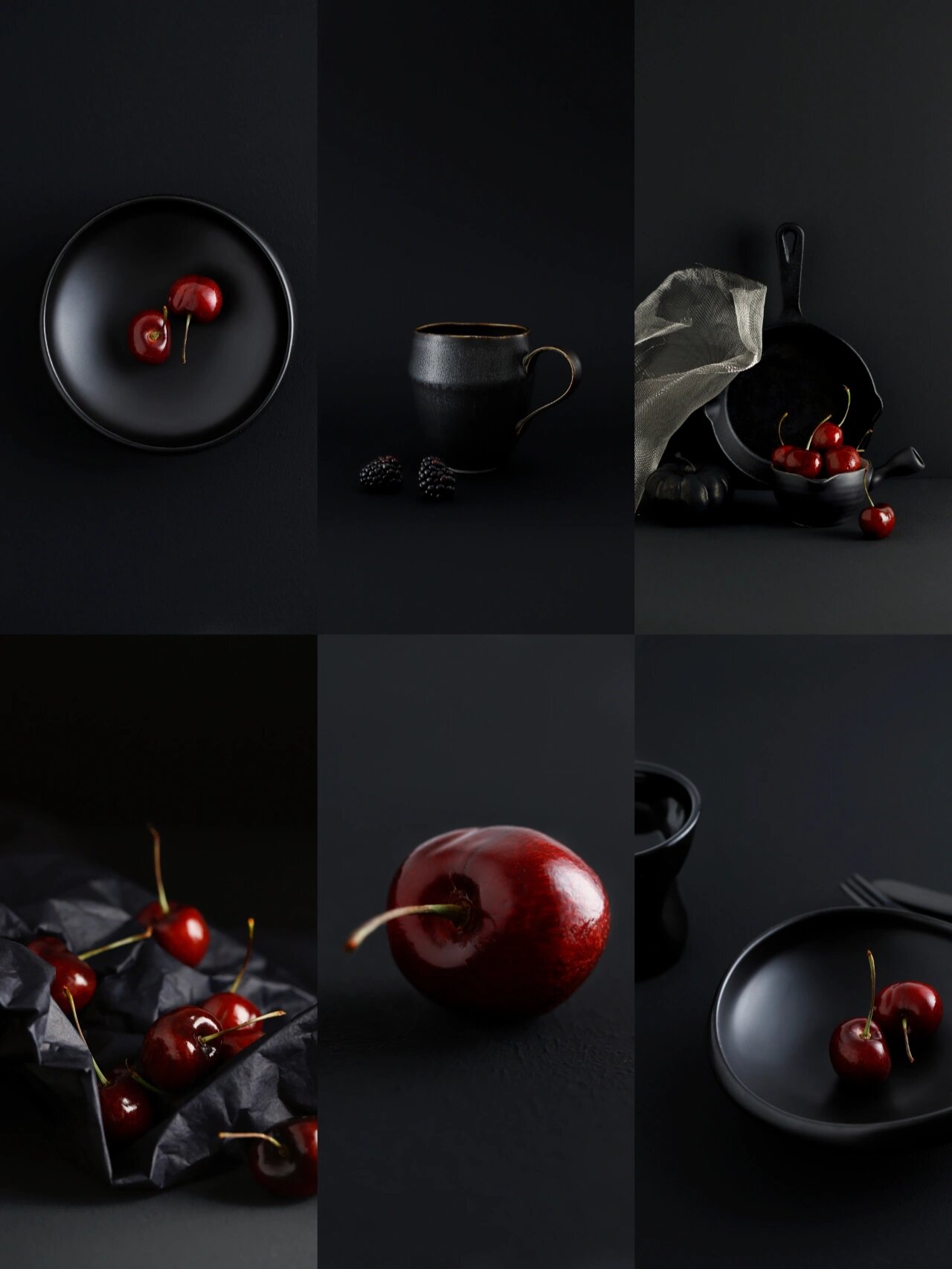 组图 11 黑系静物摄影|车厘子暗调拍摄