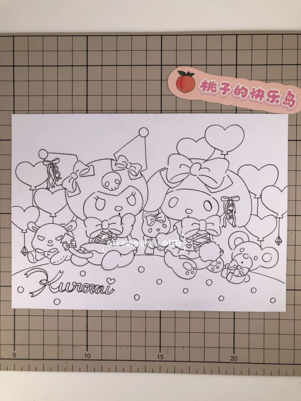 第175幅|库洛米和她的朋友马克笔画,步骤图 画材: 90荷兰白卡纸12.