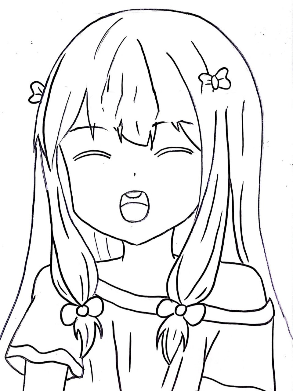 动漫女生简笔画教程 临摹