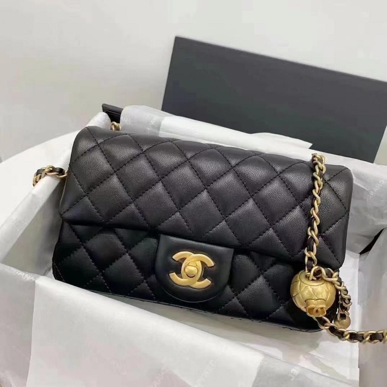 香奈儿chanel 23k黑金羊皮金球大mini  芯片款