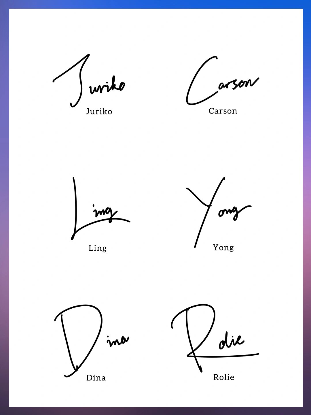 你留名 我设计,手写英文签名