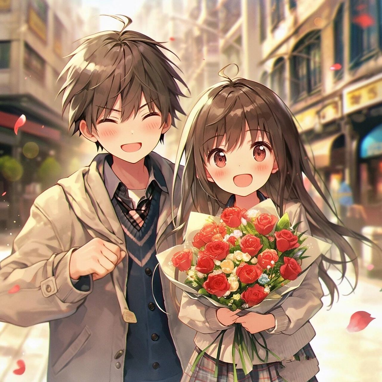 动漫头像 ▏情侣头像 开心的笑容能治愈一切,在一起总是那么的美好!